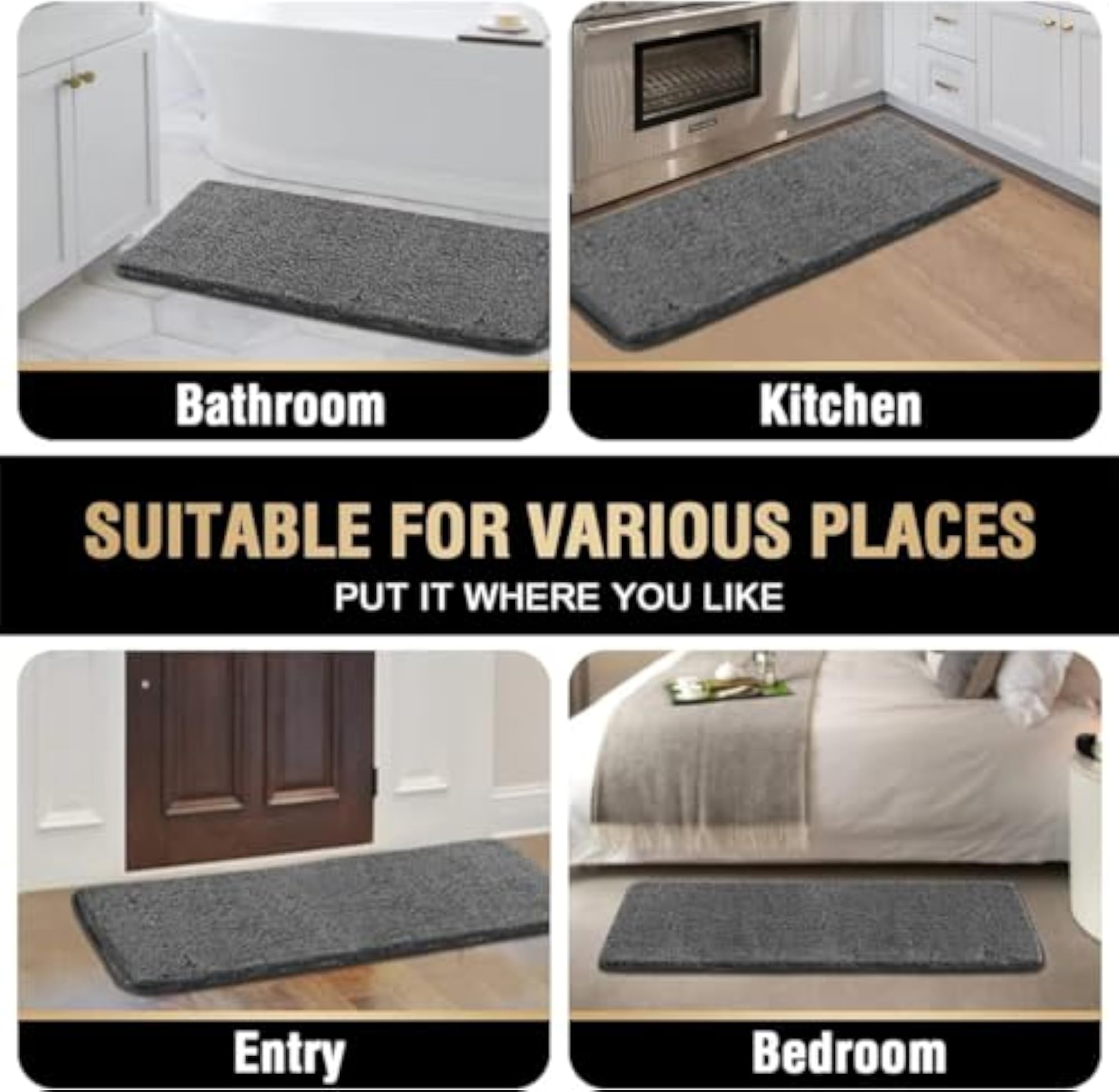 Home Ruffle Bath Runner Rabbit Fur, 800 GSM, 2 X 4 Ft