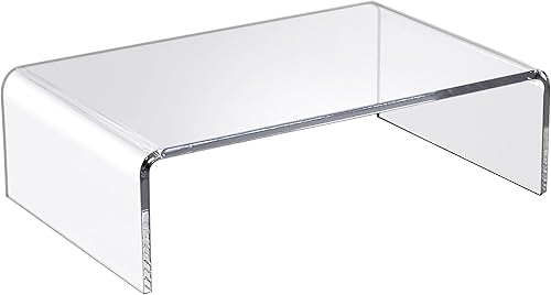 Miniatura 6 de Amazing Abby Soporte elevador acrílico para monitor de escritorio (paquete de 1), elevador de monitor de computadora de plástico transparente con