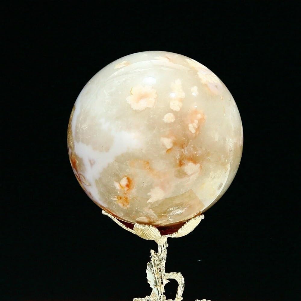 SHFTQXSLAT Agate Quartz Crystal Ball with Stand Decoration Ornaments (Size : 200-300g)