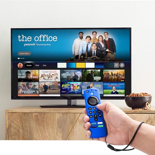 (3 Pack) ONEBOM Firestick Remote Cover 3rd Gen with Alexa Voice Remote 4K,Fire TV Stick Cover Glow in The Dark,Anti Slip Silicone Protective Case with Lanyard(Glow Green&Blue&Red)
