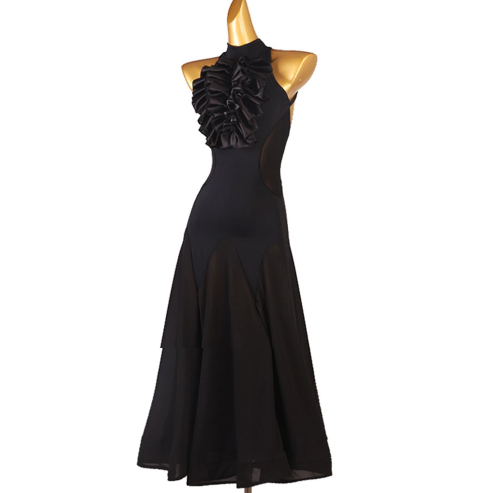 Damen Lyrisch Tanzkleid Ballettkleid Ärmellos Pailletten Trikot Mit Wickelrock Modern Contemporary Tanzkostüme Bühnenanzug