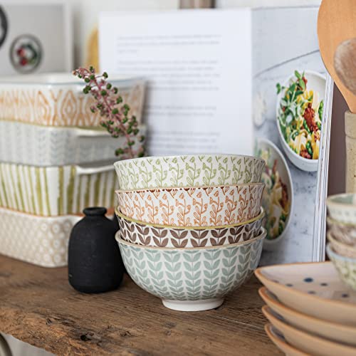 Creative Co-Op DF7208SET Stoneware Painted Patterns, Set Of 4 Styles, Multicolor Bowl thumb #2