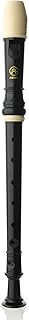 Angel ASRB-111 Soprano Recorder for Students – Baroque Fingering, 2-Piece Design, Thumb Rest, Transparent Case Included, Affordable Beginner Model