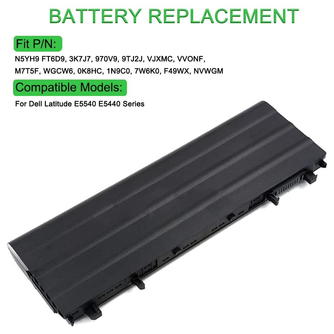 XITAIAN N5YH9 FT6D9 11.1V 97Wh Compatible Batterie Remplacement pour Dell Latitude E5540 E5440 Series 3K7J7 970V9 9TJ2J VJXMC VVONF M7T5F WGCW6 0K8HC 1N9C0 7W6K0 F49WX NVWGM