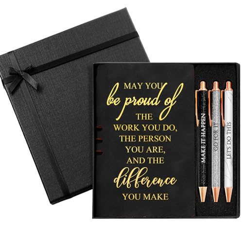 Resurhang 5 Pcs Employee Appreciation Gift Leather Journal Notebook 3 Ballpoint Pens with Box...