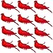 Gift Boutique Bright Red Artificial Christmas Cardinal Birds Clip on Tree Ornaments Pack of 12 Craft Decorations 5 Inch