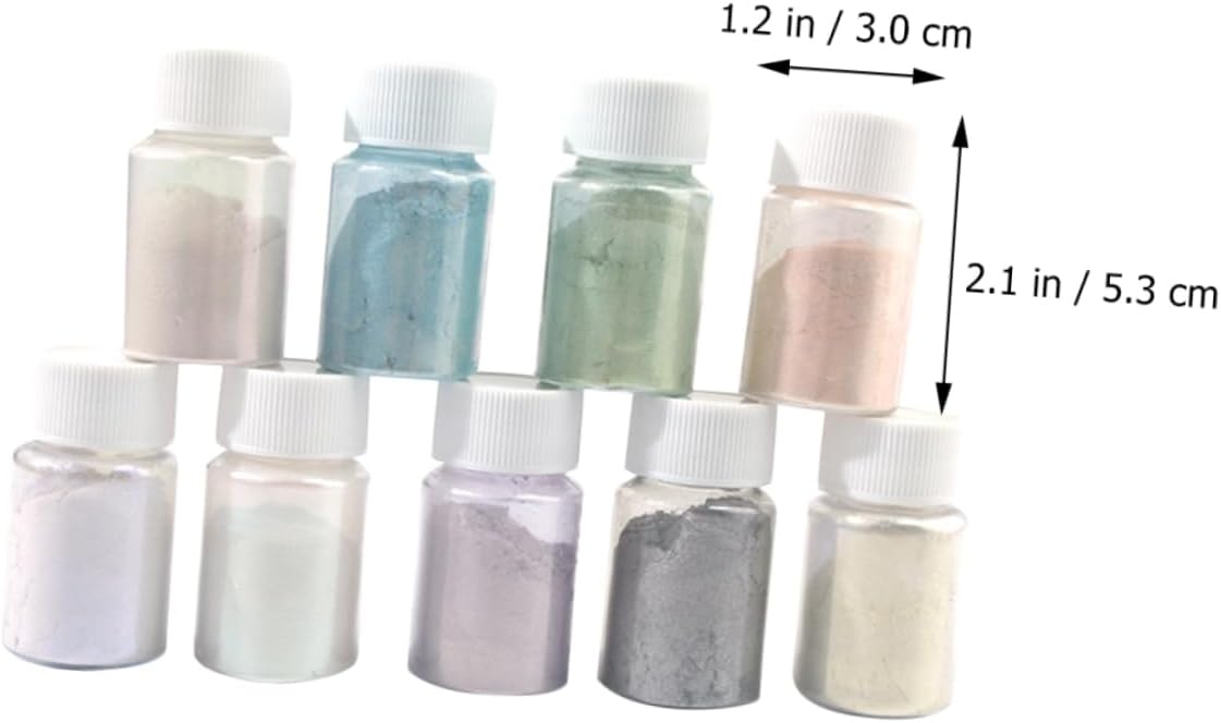 9pcs Mica Pigment Powder Set Iridescent Color Shifting Mica Powder for DIY Crafts Soap Making Nail Art and Resin Projects Beginners and Experts