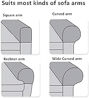 Vista 2 de Fundas elásticas para reposabrazos de sofá, fundas transpirables para reposabrazos para sofás y sillas, resistentes a los arañazos, protegen