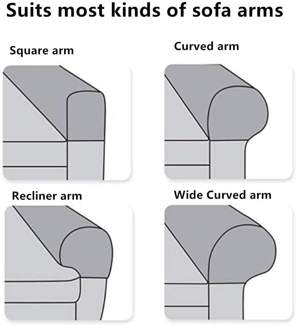 Yogsey Stretch Couch Arm Covers - Breathable, Scratch-Resistant Sofa Armrest Covers Protect and Decorate - 2PCS (Light Grey)
