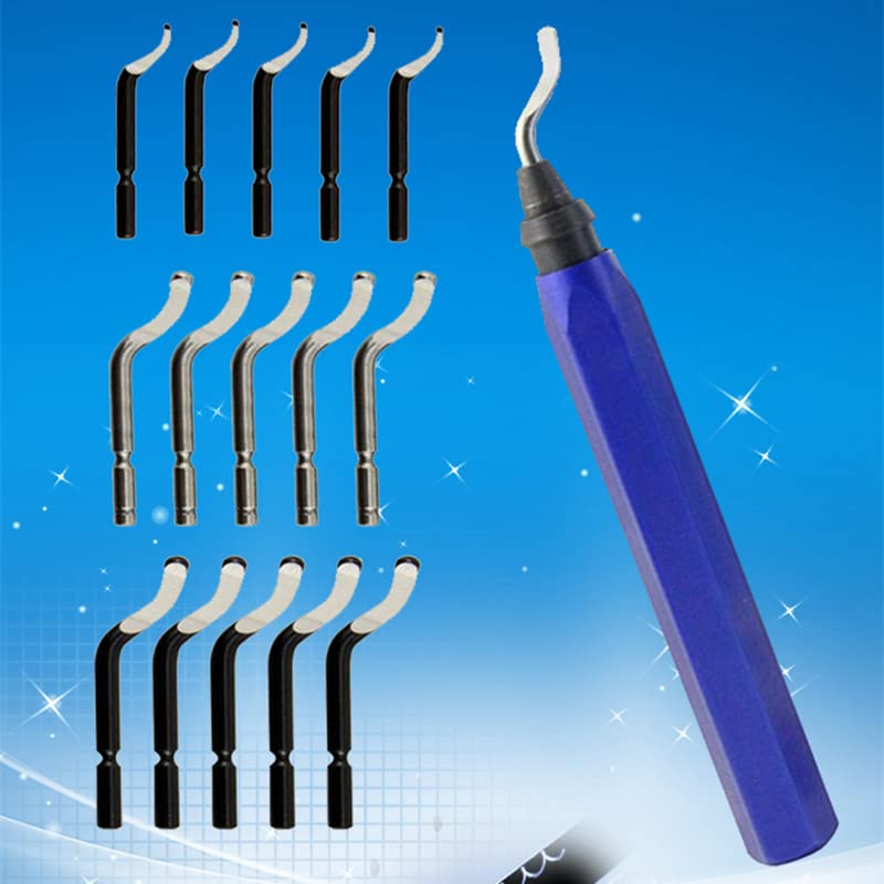 Outil d'ébavurage avec 15 lames en acier ultra-rapide Fonctionne sur métal, résine, PVC et bords en plastique imprimés en 3D Accessoire d'art en résine de cuivre Outil d'ébavurage avec 15 lames en acier ultra-rapide Fonctionne sur métal, résine, PVC et bords en plastique imprimés en 3D Accessoire d'art en résine de cuivre