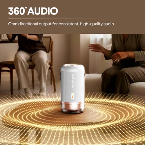 Image of Boat 2026 Launch Nirvana Luxe,360- Surround, Spatial Audio, 100W, 15hrs Battery, Broadcast, App Support, NFC Pairing (Android), Bluetooth Speaker, Wireless Speaker, Portable Speaker (Ivory White)