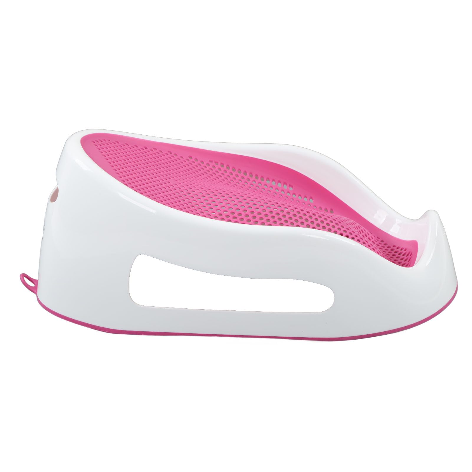 Soporte para Baño para Bebés, Soporte para Baño Infantil de PP de Grado Alimenticio de Silicona Suave TPE Liviano, Asiento para para Bebés con Malla Suave Al Tacto de Secado Rápido, (PINK)