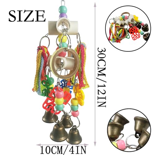 Parrot Toys, Bird Toys, Hanging Interactive chew Toys, Suitable for Small and Medium-Sized Parrots Such as African Grays, Cockatoos, Cokatoos, Amazon Parrots - Image 3