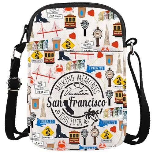 WCGXKO San Francisco Crossbody Bag San Francisco Skyline Gift San Francisco Messenger Bag (TOGETHER San Francisco CR)