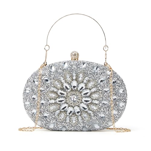 Image of Evening Bags for Women Sparkly Rhinestone Clutch Purses Luxury Handbags for Weddings Formal Prom Party 2026