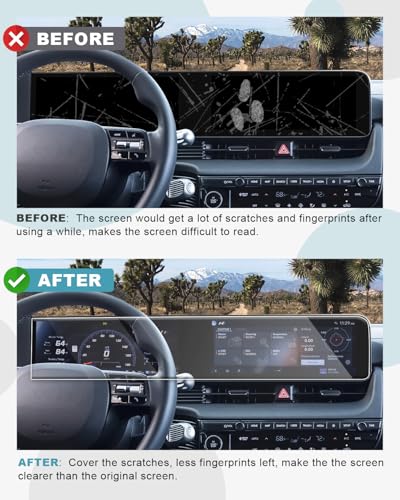 Image of CDEFG for 2025 2026 Hyundai Ioniq 5 Screen Protector, Tempered Glass for 2025 2026 Hyundai Ioniq 5 N /Ioniq 5 Accessories Dual 12.3-inch Displays Screen Cover, HD Clear 9H Hardness