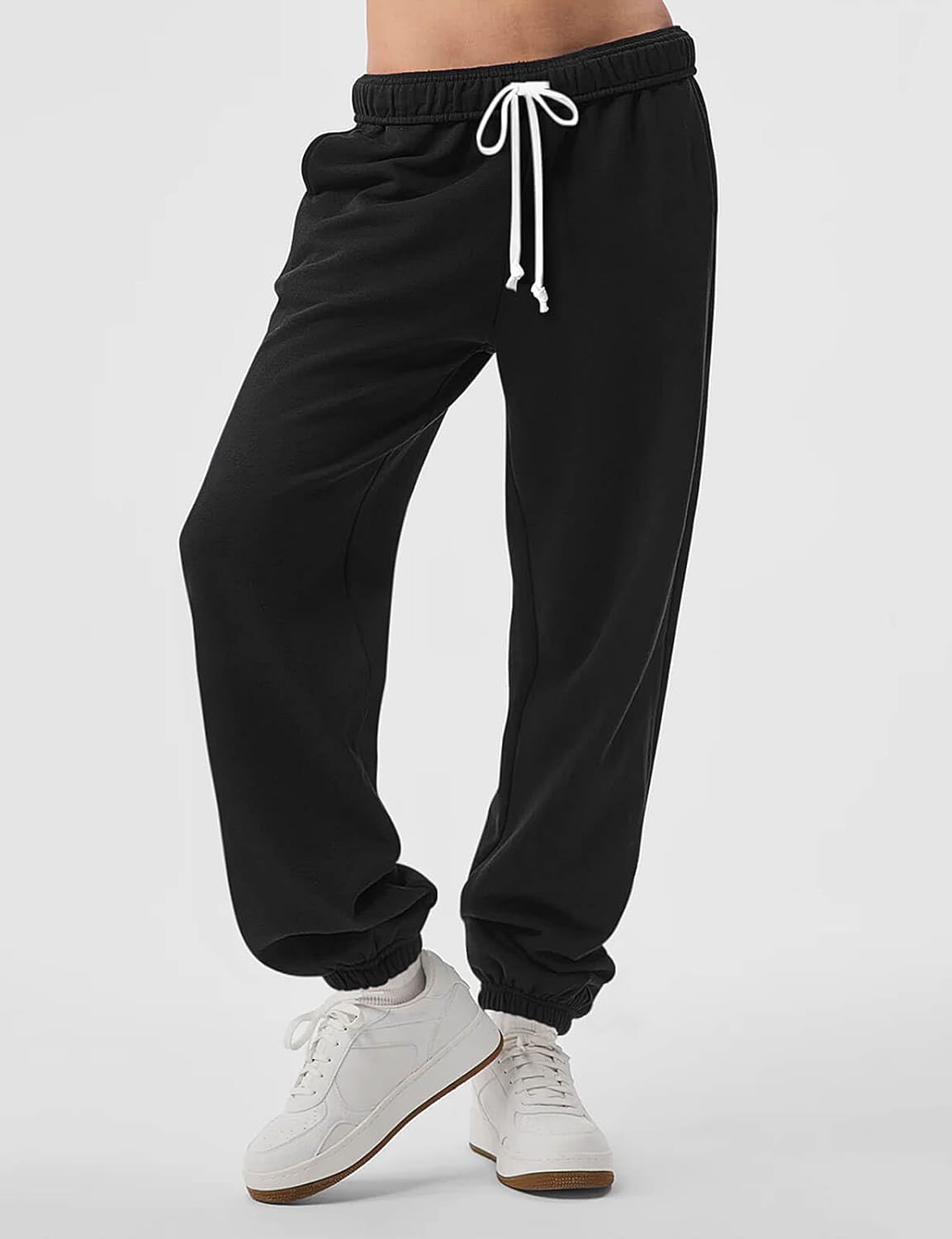 HeSaYep Women's Sweatpants Baggy Interior Drawstring High Waist Sweat Pants Cinch Bottom Jogger Pants - Image 5