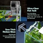LAQUAL Ultra Clear Small Fish Tank with Filter & Light (3 Gal), Rimless Glass Low Iron Aquarium Starter Kit, Beta Fish Tank & Filter with Surface Skimmer & 3-Mode LED Light