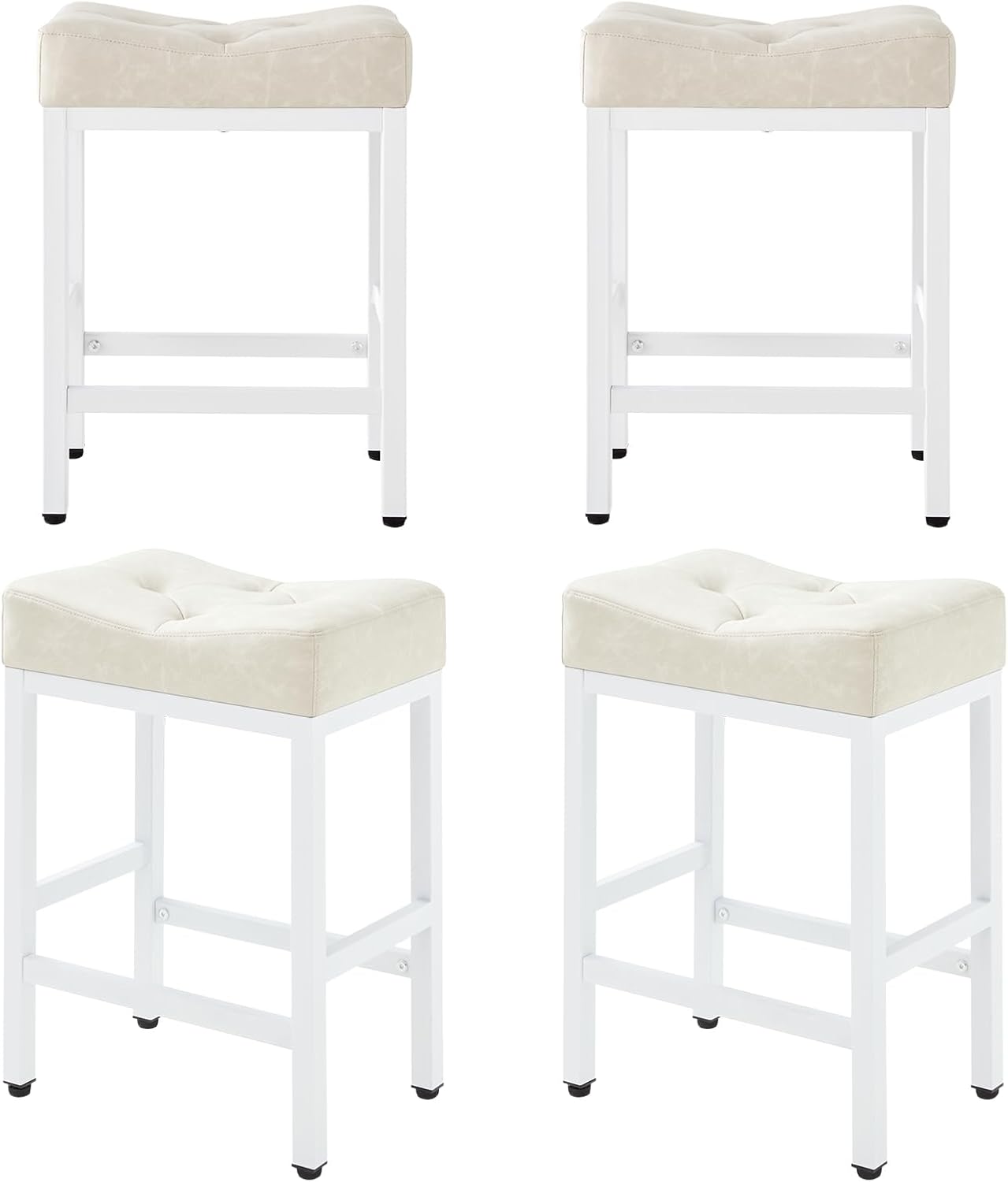 XLSLHOMW Stools for Kitchen Counter,Metal Bar Stools Pu