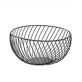 MULTI-LAGERKORB: Groß genug für einen schwarzen Obstkorb aus Metall, um verschiedene Obstsorten zu organisieren. Er eignet sich auch als große runde Schüssel zur Aufbewahrung von Gemüse, Eiern, Snacks, Brot, Tassen, Süßigkeiten und anderen Haushaltsgegenständen.