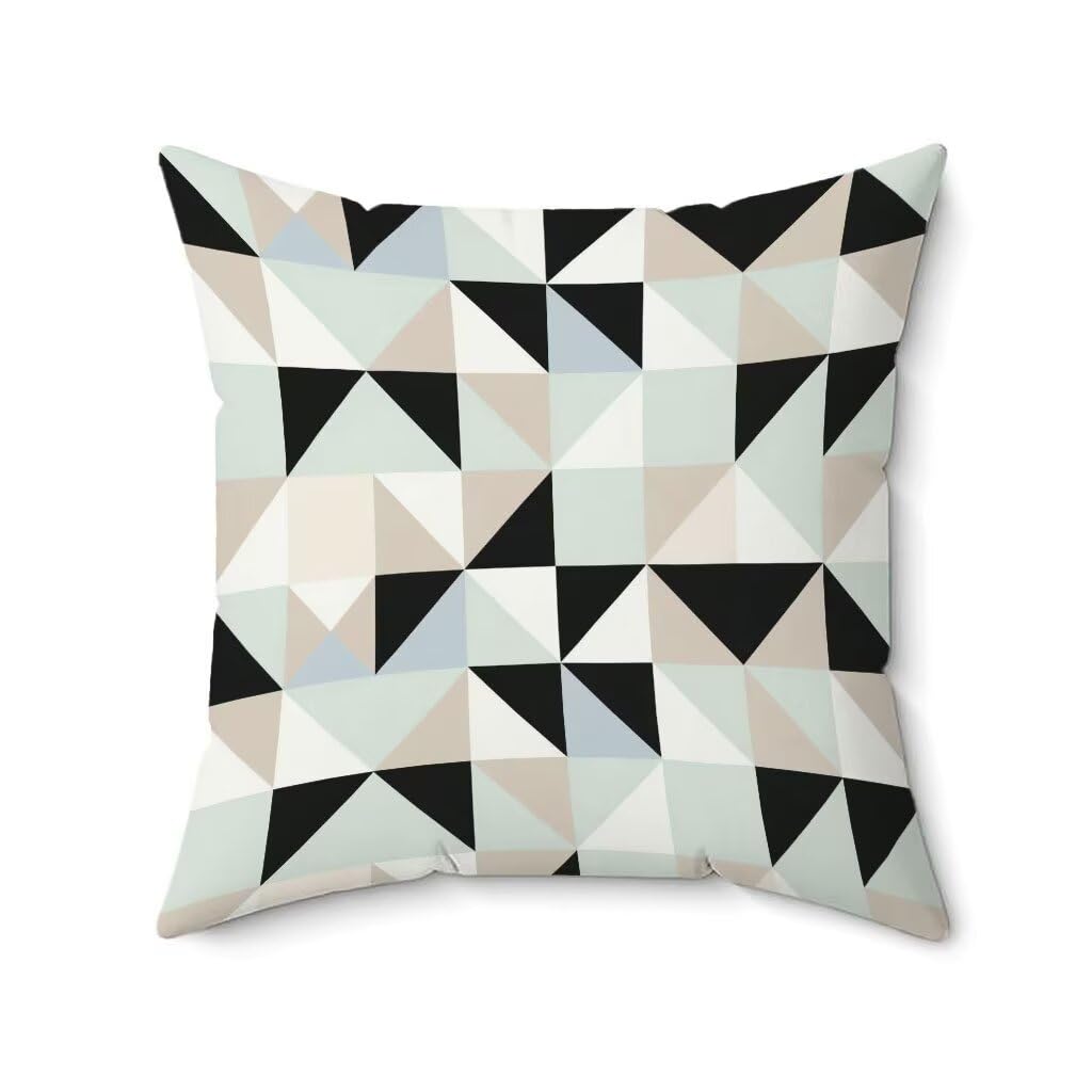 D-1071 poduszka outdoorowa 70 x 70 cm, zestaw 4 sztuk, niebieska, cyjan, poszewka na poduszkę, geometria, wodoodporna, miękka, na sofę, HD, dwustronny nadruk, poduszka dekoracyjna do użytku na