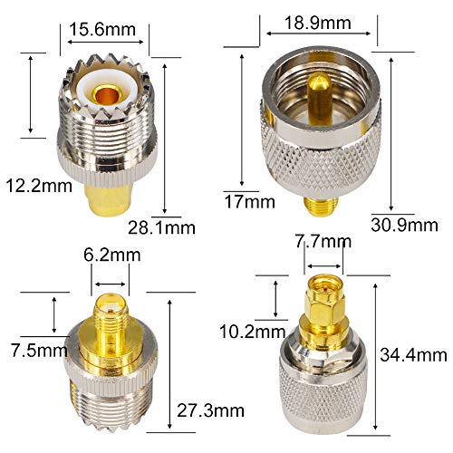 YILIANDUO 8 Type SMA to UHF/Mini UHF RF Coax Adapter Kit SMA to PL259 SO239 UHF Mini UHF Male Female Connector for CB Radio/Handheld Radio Antenna/Walkie Talkie/Amateur Radio - Image 2