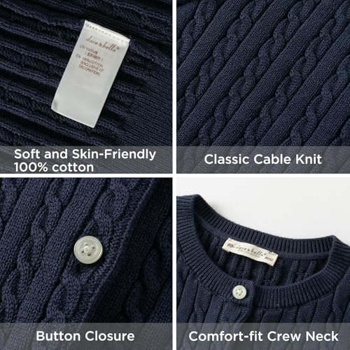DAVE&BELLA Baby Cardigan Sweater, Long Sleeve Button Cable-Knit Cardigan Toddler Girl Boy Sweatshirt Spring Fall Outfits Coat3
