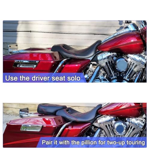 Siège conducteur passager moto bas pour Road King Electra Street Glide Ultra - 3