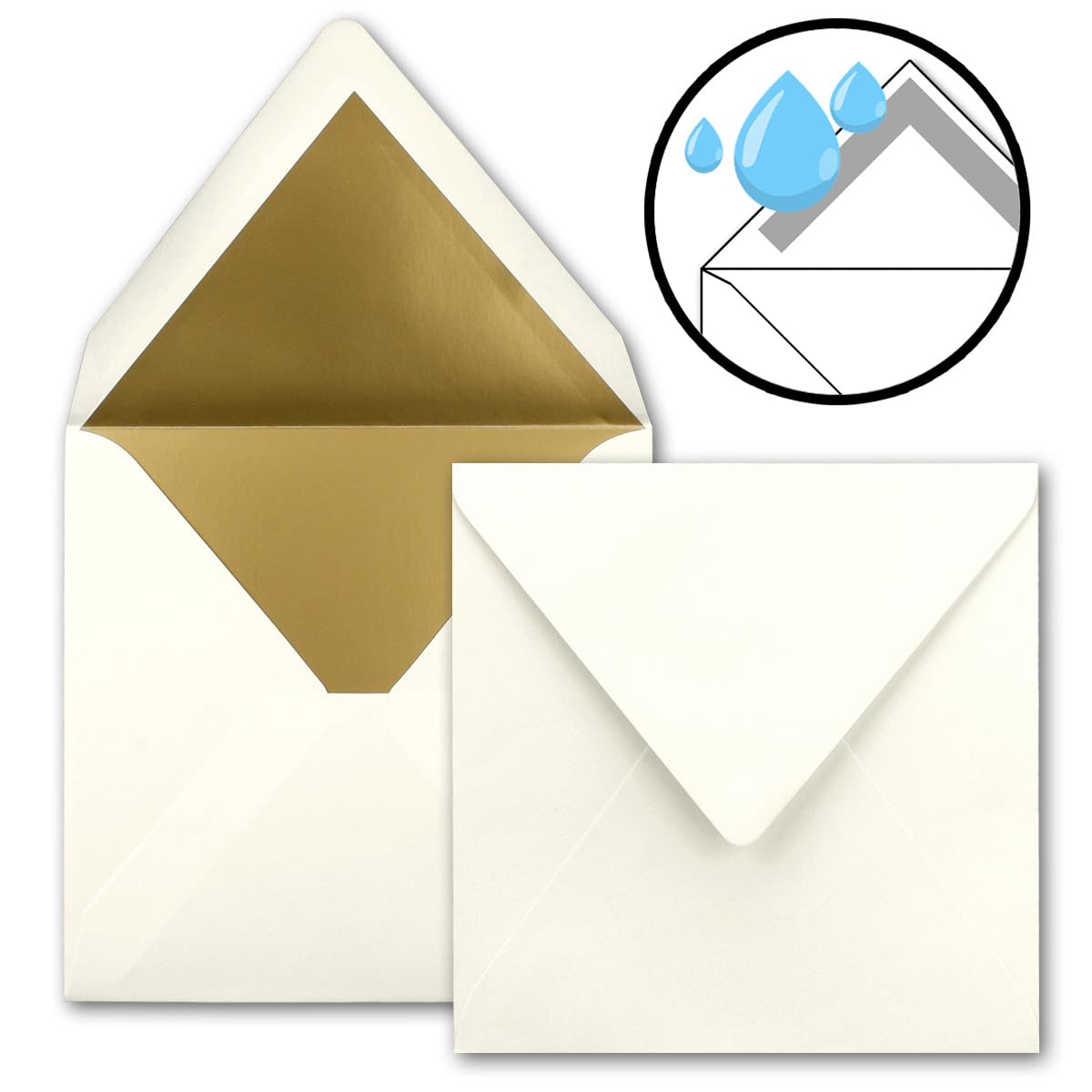 Lot De 50 Enveloppes Carrées Argent Mat – 14 X 14 Cm – Fermeture Humide – Pour Invitations Et Occasions Spéciales