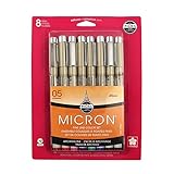 Sakura Pigma 30066 Micron Blister Card Ink Pen Set, Ass't Colors, 05 8Ct Set