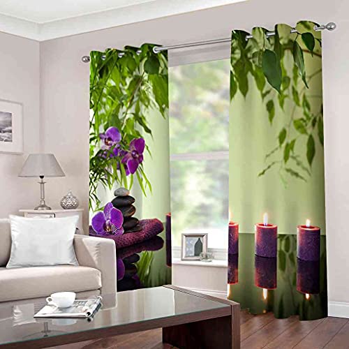 Rideau de fenêtre moderne violet à oeillets pour salon chic - 3