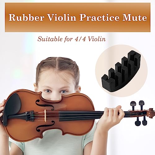sourcingmap Heavy Rubber Acoustic Violin Violin Practice 1/2 3/4 4/4 Silent Black, 2.1" x 1.0" x 0.5" - Image 3
