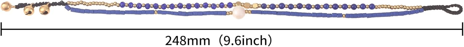 Made by Nami Boho Surfer Anklet Waterproof & Adjustable Beaded Anklets for Women Beachy Ankle Bracelet Made from Waxed Cotton Rope and Beads for Summer and Hippie Style - Image 5