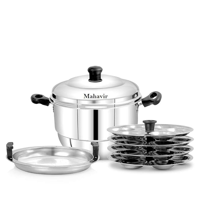 Buy MAHAVIR Stainless Steel 5 Plates Idly Cooker Pot,Induction and Gas