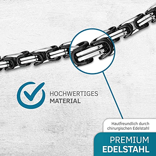 Chaîne gourmette byzantine 9 mm en acier inoxydable bicolore - 2