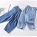 Baggy Cropped Denim Pants for Kids Casual Summer Elastic Waist Athletic Loose Outdoor Jeans with Pockets for 2-8 Years