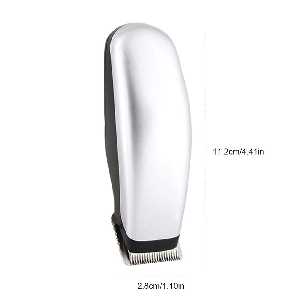 lihsong Mini Portable Beard Trimmer Electric Hair Clipper Cutting Machine Beard Barber for Men (Silver)