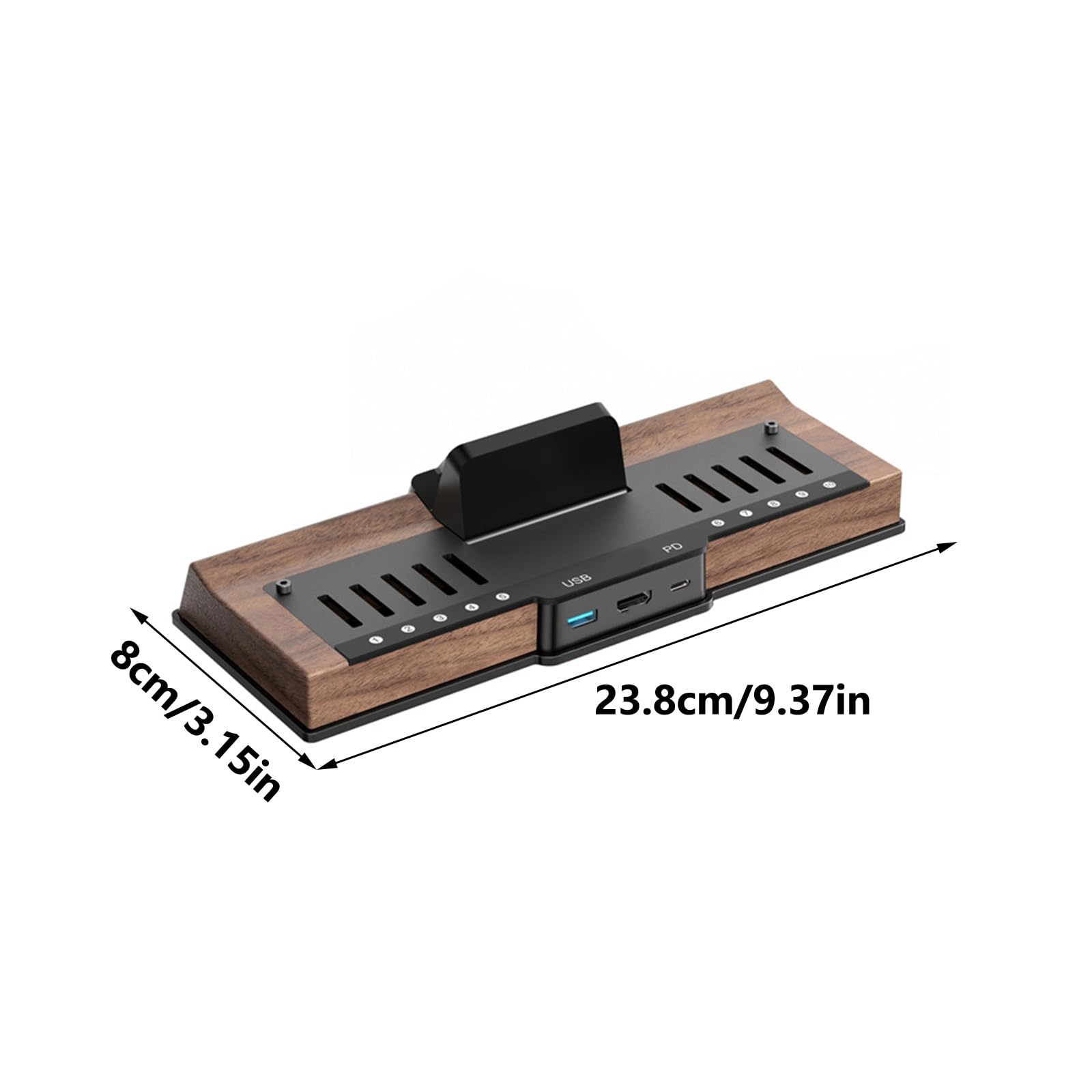 Dockingstation mit staubdichter Hülle, 10 Spielkartensteckplätzen, USB3.0-Anschluss, Multifunktions Dock, Gaming Zubehör, Holzsockel