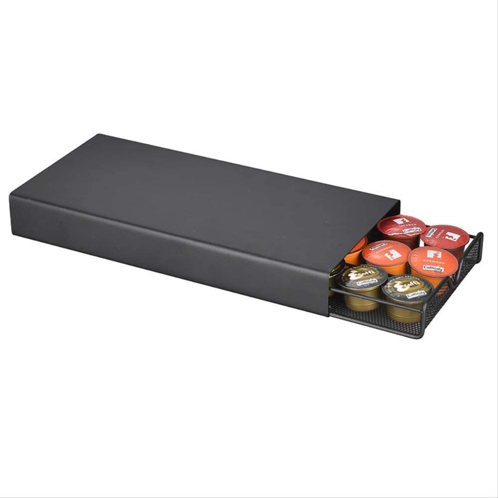 Soporte para cápsulas de café Soporte de café Duradero Cajones Organizador de cápsulas para cápsulas de café Dolce Gusto/Lavazza/Nespresso Negro