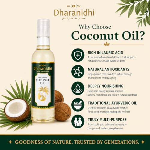 Image of DHARANIDHI Pure Cold Pressed Coconut Oil (Nariyal ka Tel) - 350ML