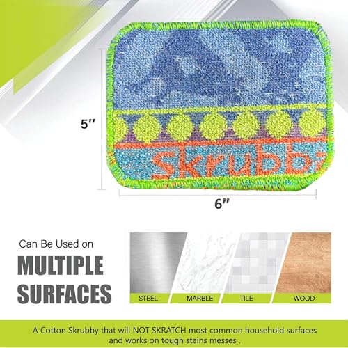 Image of Wet-It Skrubba Non-Scratch Scouring Pad - European Scrubby Sponge for Kitchen Cleaning, Pots, Pans, Glass & Cookware - Durable Reusable Pad with Fun Chicken Design