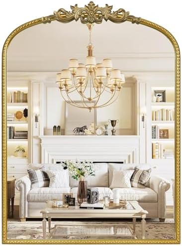 WallBeyond Gold Vintage Mirror for Vanity 22x30 Inch, Gold Antiqu...