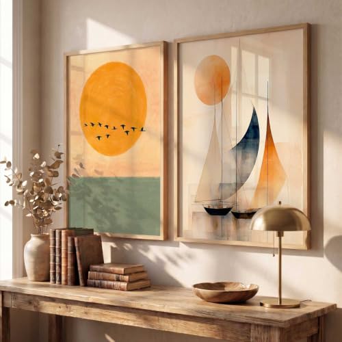 Image of kotart Modern frame Art Home Decoration Paintings With Frame For Living Room Bed Room Hotel Wall Decor Digital Reprint Set of 2 (10X13 inch)