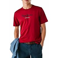 PEPE JEANS Maglietta Eggo N da Uomo, Rosso (Merlot Red)