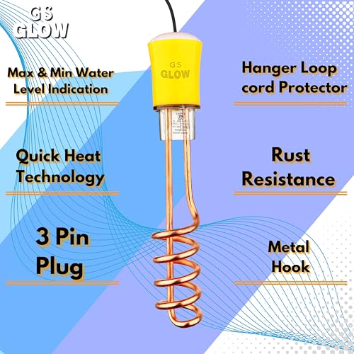 GS GLOW SGG-1500 WATT Immersion water heater ROD with ISI Certified 1 year Warranty 1500 W Shock Proof Immersion Heater Rod (water) - Image 6