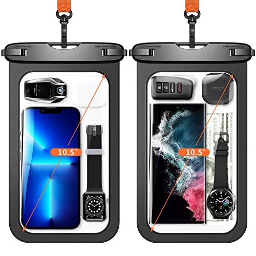 Lanhiem LH-FSD 10.5 Inch Large Waterproof Phone Pouch, 2 Pack Universal Ipx8 Waterproof Dry Bag With Lanyard For Iphone 16 15 14 Pro Max, Samsung Galaxy S24 S23 S22 Ultra cover