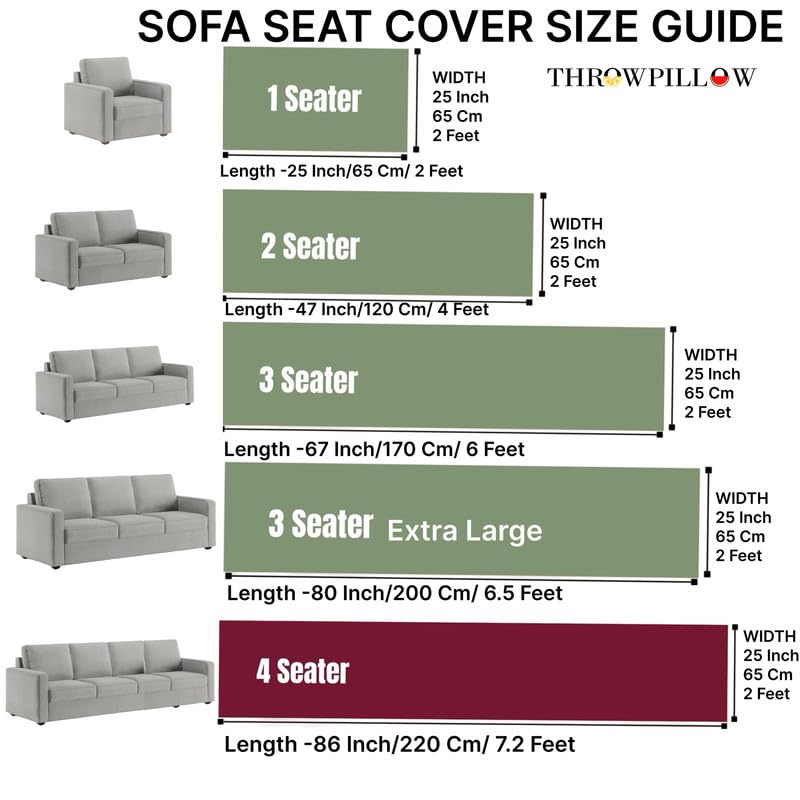 Image of WWW.THROWPILLOW.IN Rainbow Festive Sofa Cover with Corner Tassels Colourful Home Decoration 5 Seater Sofa Cover -Anti Slip Sofa Cover 3 Seater and 2 Seater-Set of 2 Seat Covers- (3+2 Seater)