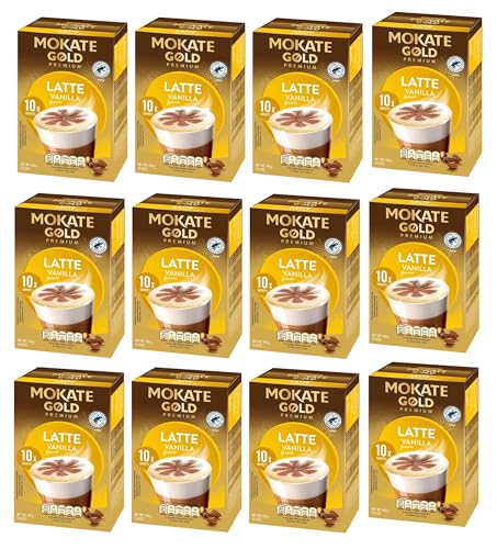 Mokate Gold Premium Vanilla Latte Coffee Sachets x10 (Pack of 12 Total 120 Sachets)