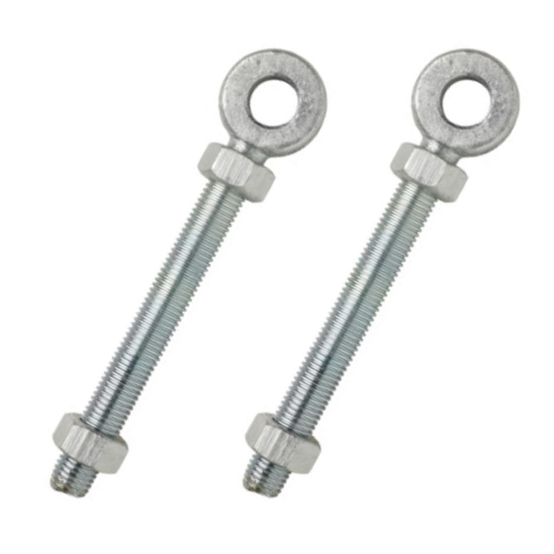 Adjustable Galvanized Eye Bolts - Heavy-Duty Steel Eye Bolts in 100mm/150mm to Fit 12/16/19mm Pins - Corrosion-Resistant for Lifting, Rigging & Industrial Use (12 x 150mm)