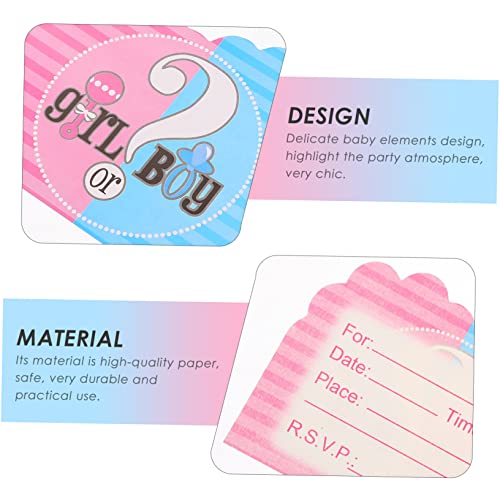 Tarjetas de Invitación para Revelar El Género sin Borrones 32 ud 2
